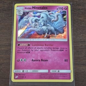 Pokemon Alolan Ninetales #111 Sm Team Up Holo Rare Card 111/181